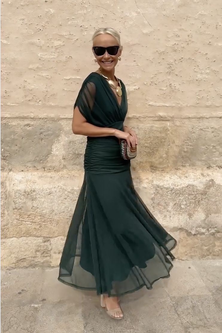 Valentina | Vestido Maxi de Fiesta Elegante con Escote en V