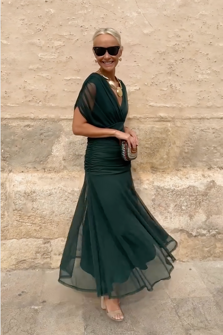 Valentina | Vestido Maxi de Fiesta Elegante con Escote en V