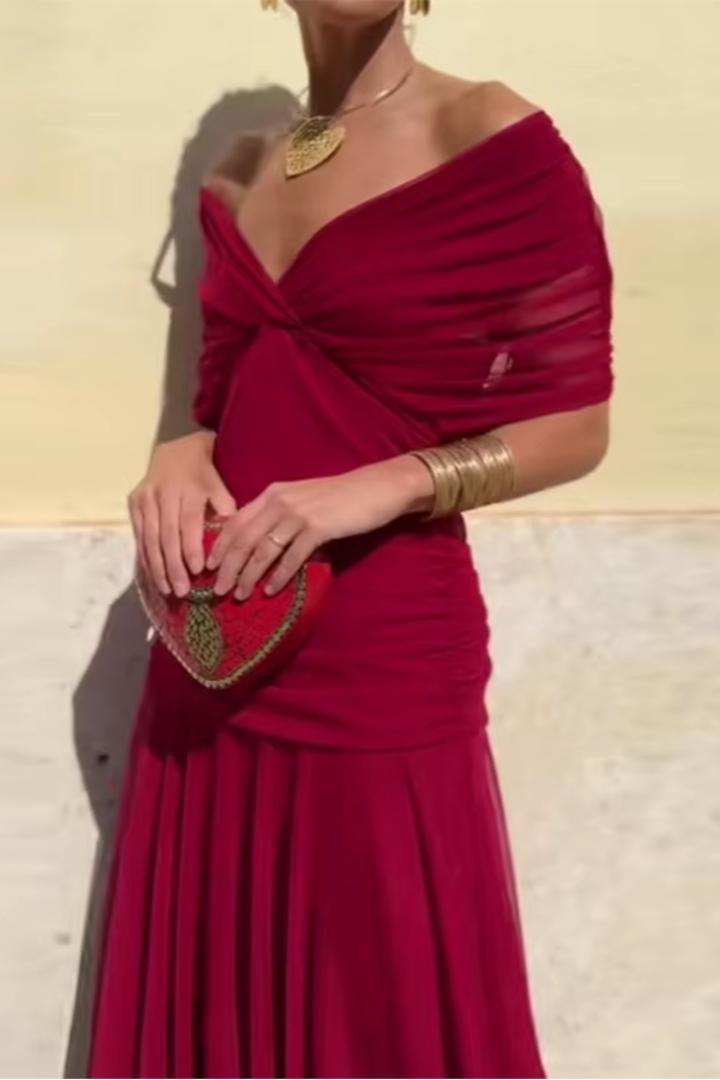 Valentina | Vestido Maxi de Fiesta Elegante con Escote en V
