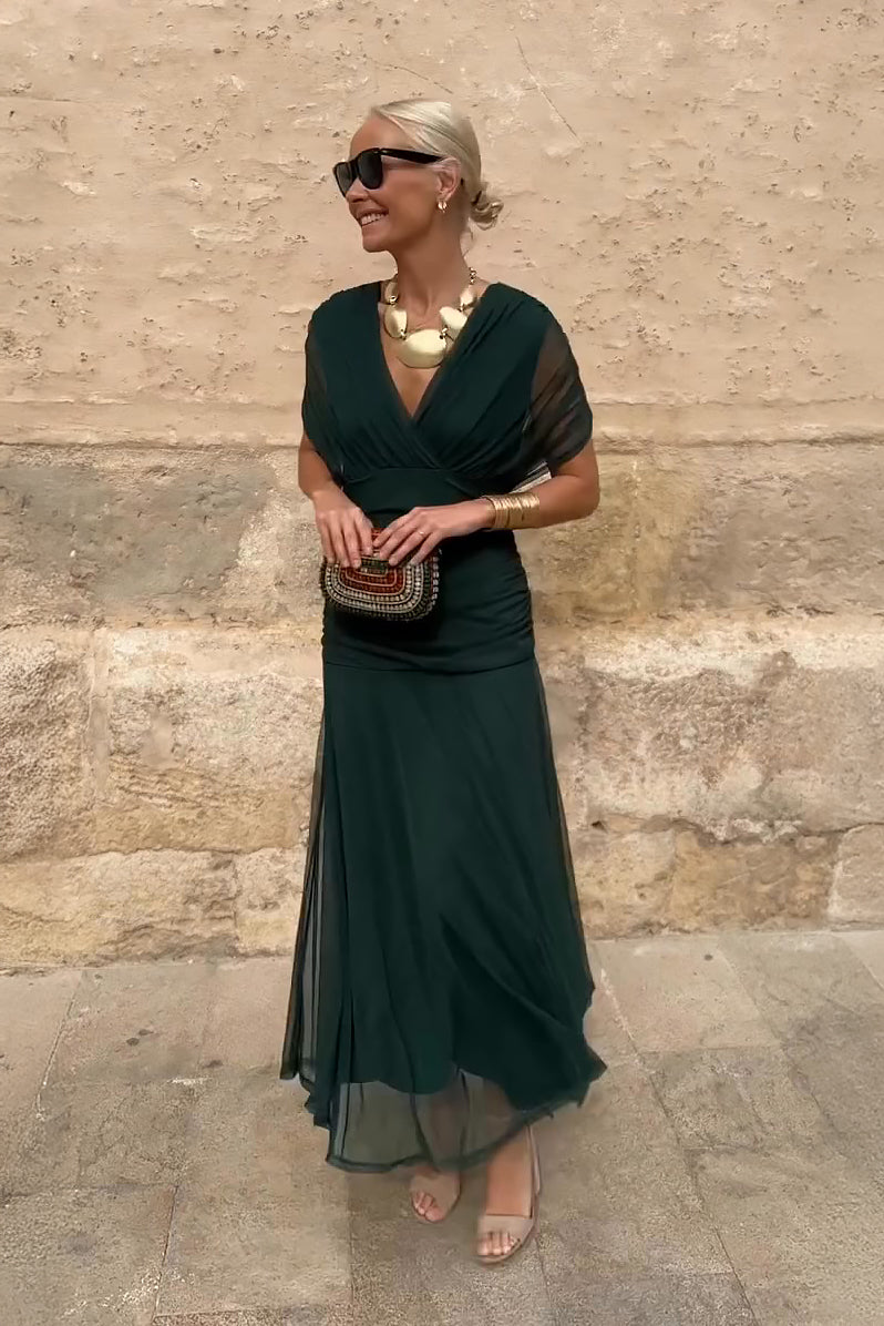 Valentina | Vestido Maxi de Fiesta Elegante con Escote en V