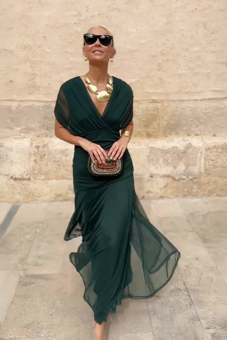 Valentina | Vestido Maxi de Fiesta Elegante con Escote en V