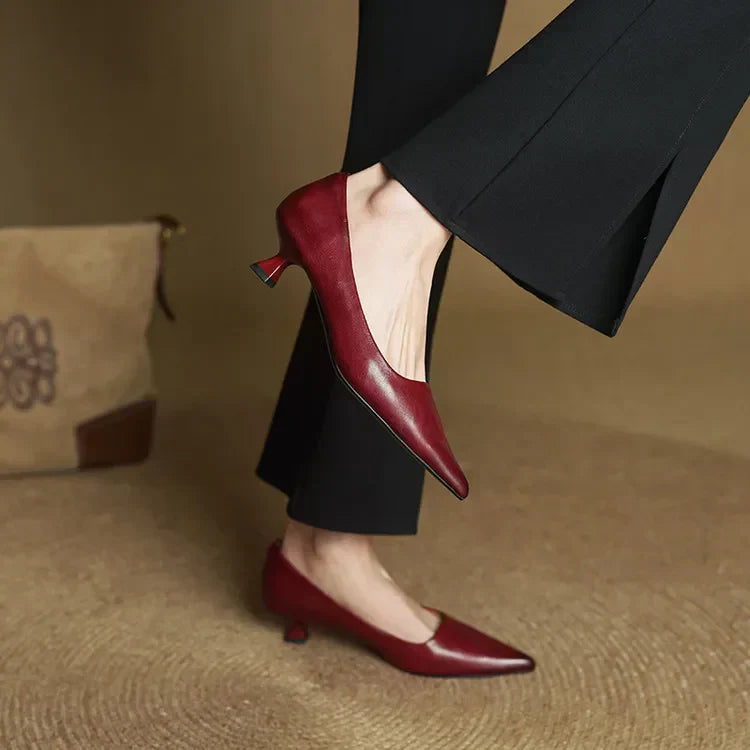 Anok Tacones Altos de Cuero Auténtico